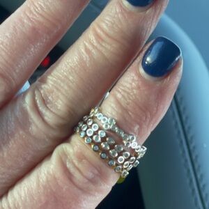 Elegant Gold and Silver Stacked Ring